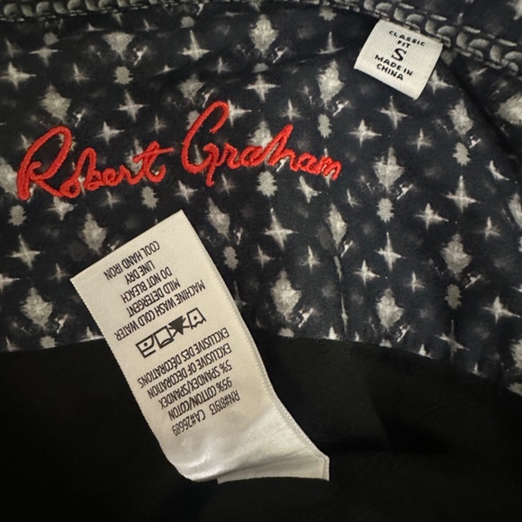 Robert Graham Stretch Contrast Long Sleeve Shirt Small Gently worn - Picture 5 of 5